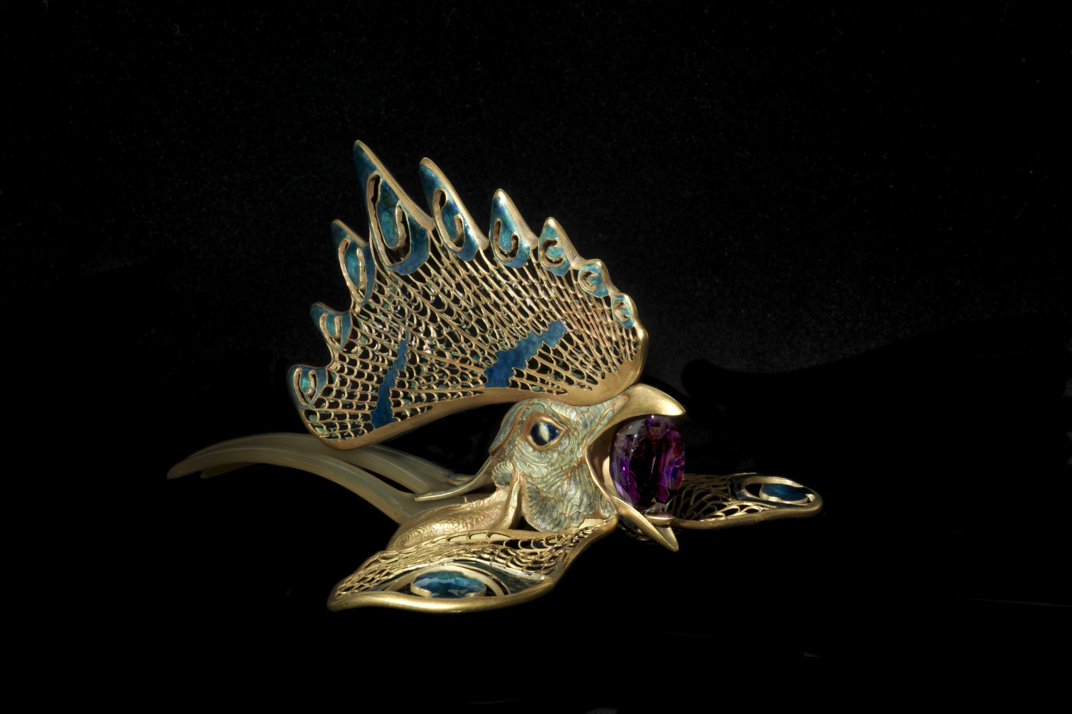 René Lalique (1860-1945)　Cockerel diadem / Paris, c. 1897–98 /