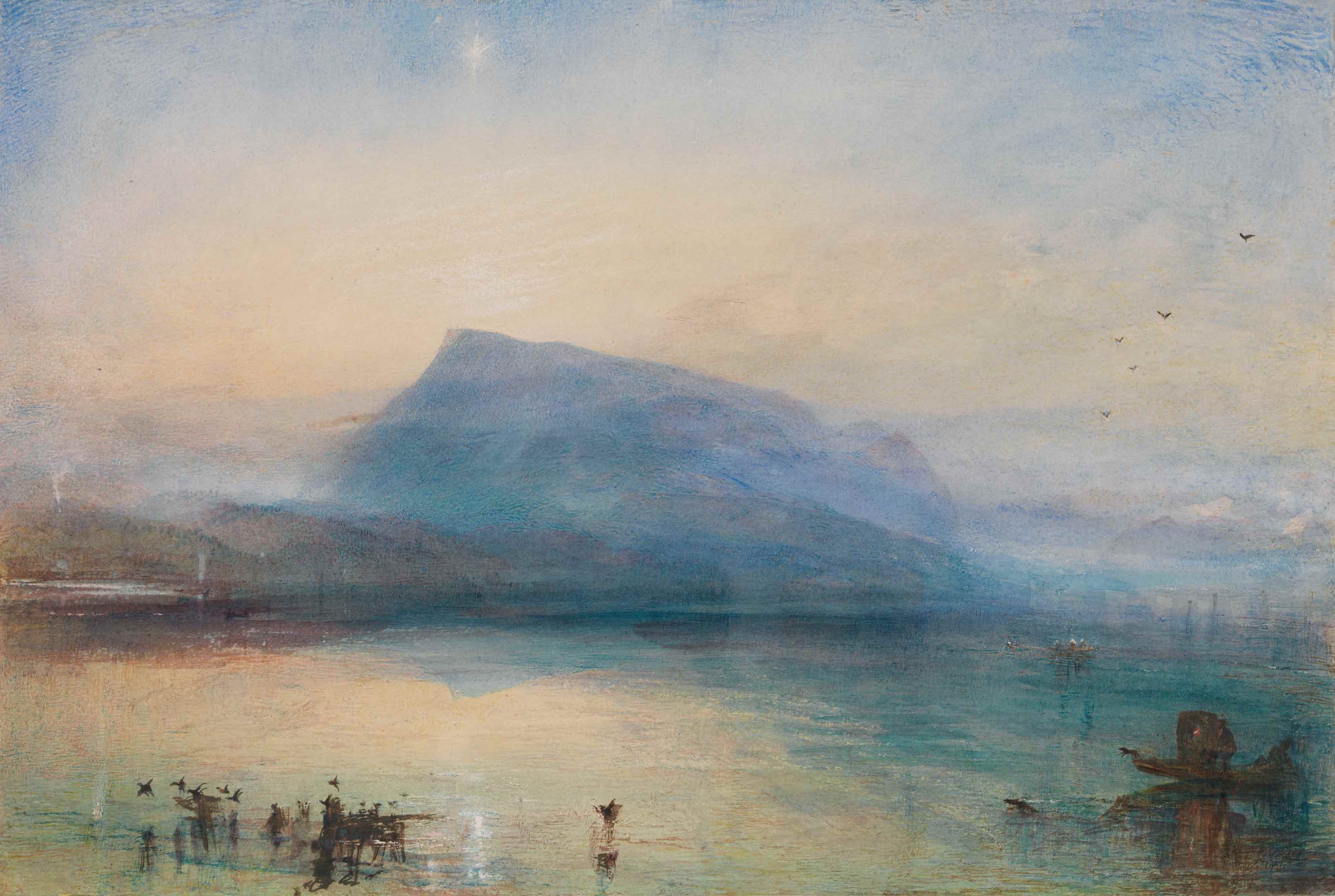 ジョセフ・マロード・ウィリアム・ターナー,　《The Blue Rigi, Sunrise 1842》,　Watercolour on paper,　©Tate